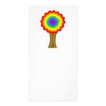Bright Colourful Tree in Rainbow Colours. Photo Greeting Card