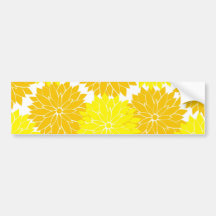 Bright Colourful Yellow Flower Blossoms Floral Bumper Stickers