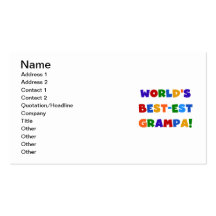 Bright Colours World's Best-est Grampa Gifts Business Cards