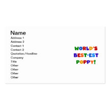 Bright Colours World's Best-est Poppy Gifts Business Card Template