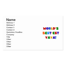 Bright Colours World's Best-est Yaya Gifts Business Card Templates