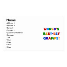 Bright Colours World's Best Gramps Gifts Business Card