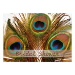Bright decorative peacock feathers Bridal Shower Custom Announcement
