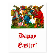 Bright Easter Bunnies Post Card