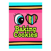 Bright Eye Heart I Love Baking Cookies Invite
