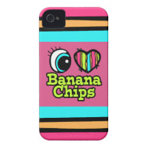 Bright Eye Heart I Love Banana Chips Case-Mate iPhone 4 Case