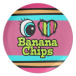 Bright Eye Heart I Love Banana Chips Plate
