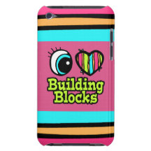Bright Eye Heart I Love Building Blocks Barely There iPod Cover