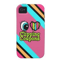 Bright Eye Heart I Love Clipping Coupons Case-Mate iPhone 4 Covers
