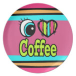 Bright Eye Heart I Love Coffee Dinner Plate