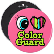 Bright Eye Heart I Love Colour Guard Buttons