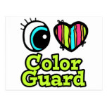 Bright Eye Heart I Love Colour Guard Post Card