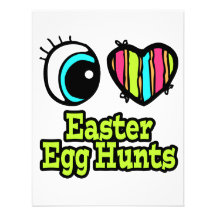 Bright Eye Heart I Love Easter Egg Hunts Personalised Invitations