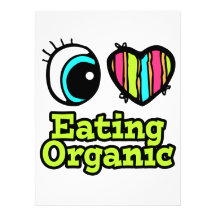 Bright Eye Heart I Love Eating Organic Personalised Invite