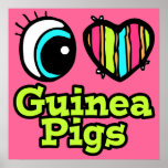 Bright Eye Heart I Love Guinea Pigs Posters