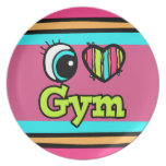 Bright Eye Heart I Love Gym Party Plates