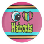Bright Eye Heart I Love Haircuts Plate