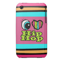 Bright Eye Heart I Love Hip Hop Case-Mate iPhone 3 Cases