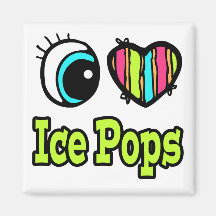 Bright Eye Heart I Love Ice Pops Magnets