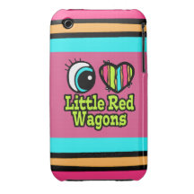 Bright Eye Heart I Love Little Red Wagons iPhone 3 Case-Mate Cases
