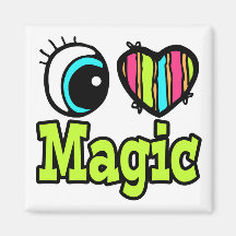 Bright Eye Heart I Love Magic Refrigerator Magnets