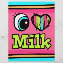 Bright Eye Heart I Love Milk Personalized Flyer
