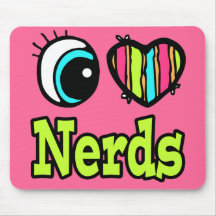 Bright Eye Heart I Love Nerds Mouse Pads