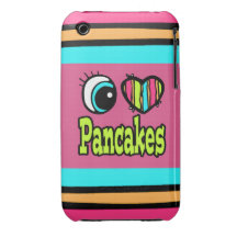 Bright Eye Heart I Love Pancakes Case-Mate iPhone 3 Case