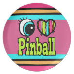 Bright Eye Heart I Love Pinball Plate