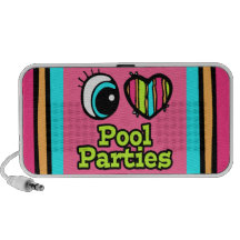 Bright Eye Heart I Love Pool Parties Laptop Speakers