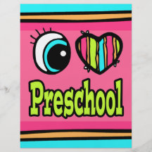 Bright Eye Heart I Love Preschool Personalised Flyer