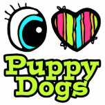 Bright Eye Heart I Love Puppy Dogs Photo Cutout