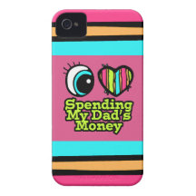 Bright Eye Heart I Love Spending Dads Money Case-Mate iPhone 4 Case
