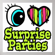 Bright Eye Heart I Love Surprise Parties Print