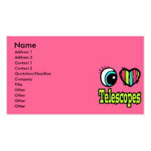 Bright Eye Heart I Love Telescopes Business Card Templates
