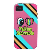 Bright Eye Heart I Love Walking Backwards iPhone 4/4S Case
