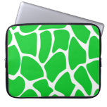 Bright Green Giraffe Print Pattern. Computer Sleeve