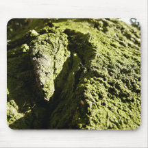Bright green moss on tree trunk mouse pad