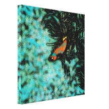 Bright Orange and Blue Beta Fish Canvas Print
