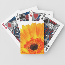 Bright Orange Gerbera Playing Cards