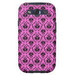 Bright Pink and Black Damask pattern. Galaxy S3 Case