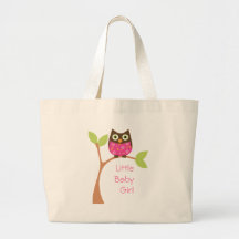 Bright Pink Baby Owl Canvas Bag