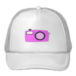 Bright Pink Camera. On White. Trucker Hats