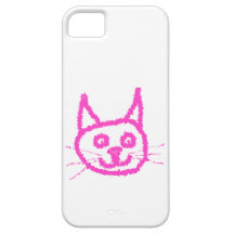 Bright Pink Cat iPhone 5 Case