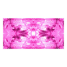 Bright Pink Fern Leaf Pattern. Photo Greeting Card