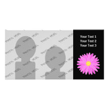 Bright Pink Flower. Photo Card Template