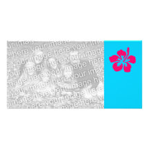 Bright Pink Hibiscus Custom Photo Card