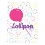 Bright Pink Lollipop Post Cards
