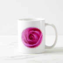 Bright Pink Rose Wedding Mug