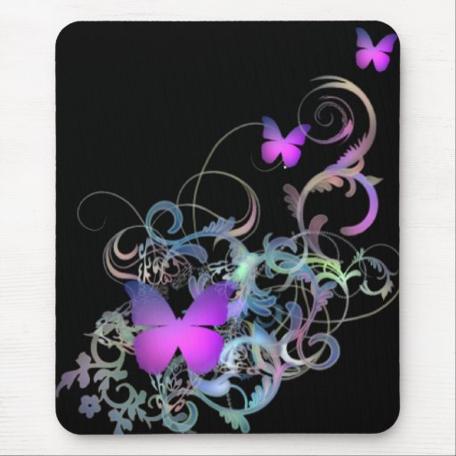 Bright Purple Butterfly Mousemats